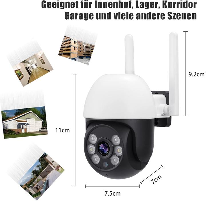 Produktbild Leuted 2 Stück 2K Überwachungskamera mit 2-Wege-Audio, Infrarot-Nachtsicht & Bewegungserkennung