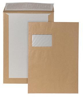 Image du produit Bong Pochette arrière en carton C4 (324x229mm) avec fenêtre adhésive marron 120g 100 pièces (100 x)