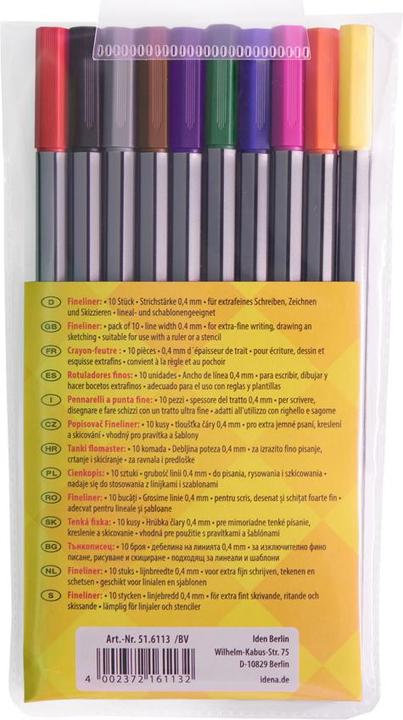 Produktbild Idena Fineliner 10 Stück 10 Farben (Mehrfarbig, 10 x)