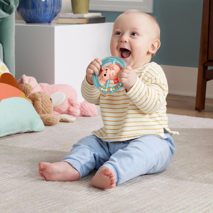 Actual product image Fisher-Price Toy collection for babies with animal motifs, teething ring, rattle and clacker toy for newborns