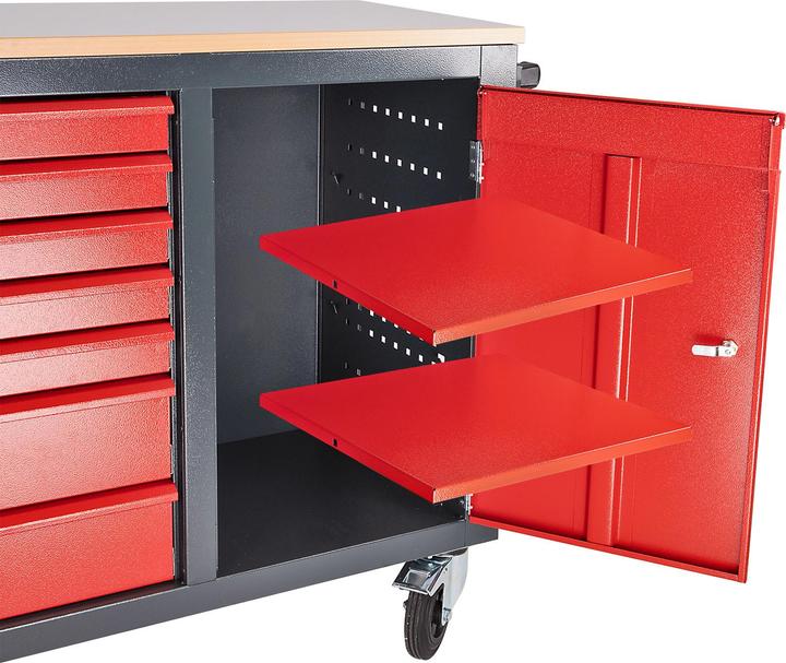 Produktbild Dema Mobile Werkbank / Arbeitstisch fahrbar Carlos 180x48x104 cm (48 cm, 180 cm)