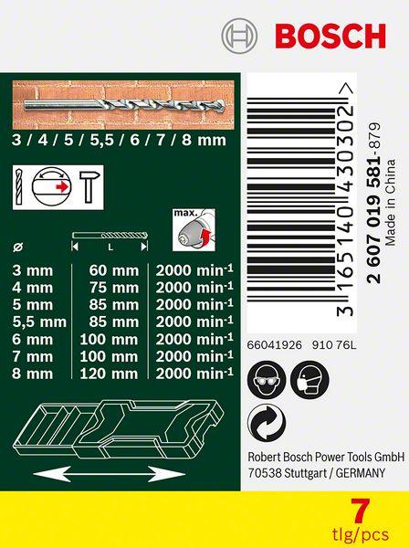 Produktbild Bosch Zubehör Mini-X-Line Steinbohrer-Set, 7-teilig (4 mm, 3 mm, 5.5 mm, 5 mm, 6 mm, 7 mm, 8 mm)