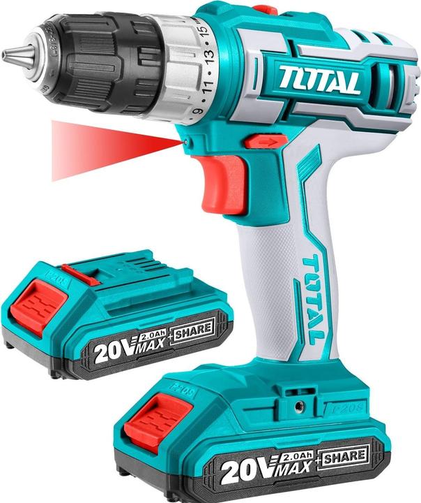 Produktbild Total Akku-Bohrschrauber, 20V Li-Ion (2x), 2000mAh (Akkubetrieb)