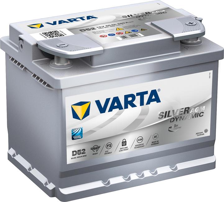 Image du produit Varta AGA dynamique argent D52 (12 V, 60 Ah, 680 A)