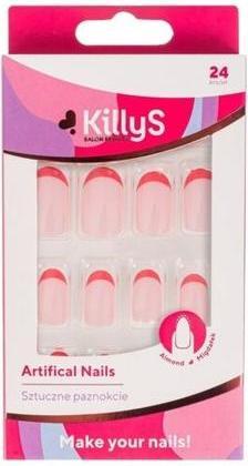 Immagine prodotto KillyS Unghie Artificiali Mandorla Rosa Francese 24 Pezzi (Unghie artificiali)