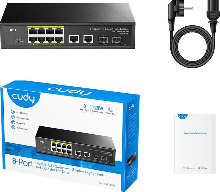 Actual product image Cudy Switch (GS1010PS2) (10 Ports)