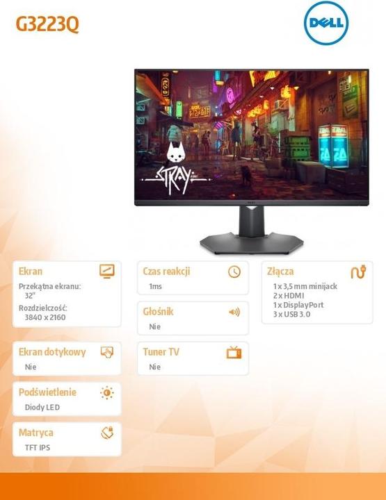 Image du produit Dell G3223Q (3840 x 2160 pixels, 32")