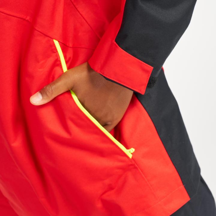 Produktbild Tribord Regenjacke Segeljacke Kinder wasserdicht winddicht - Sailing 300 rot/gelb