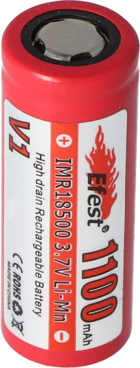 Actual product image Efest Akku IMR 18500 V1 - (Pluspol flach) (1 pcs., 18500, 1100 mAh)