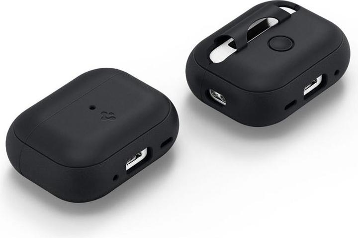 Actual product image Spigen SILICONE FIT STRAP Apple AIRPODS PRO 1 / 2 BLACK/PHANTOM GREEN (Headphone bag)