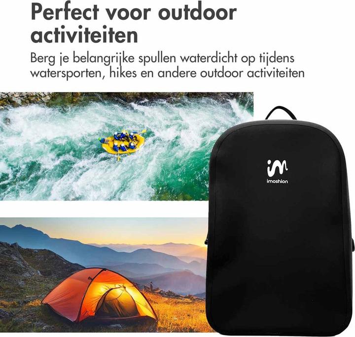 Produktbild iMoshion Air-Tight Waterdichte Rugzak - Small - 10 L - Waterproof Rugtas - Zwart (10 l)