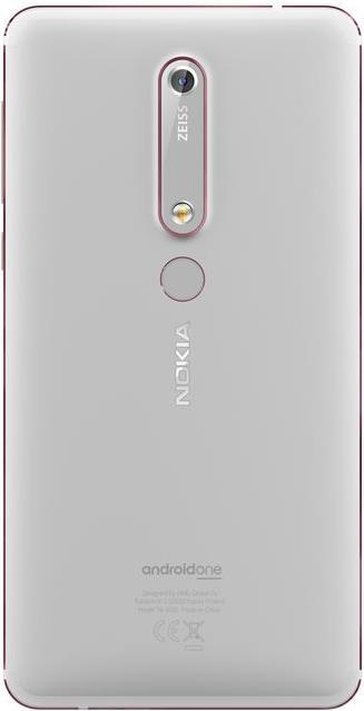 Actual product image Nokia 6.1 (2018) (32 GB, White Iron, 5.50", Hybrid Dual SIM, 16 Mpx, 4G)