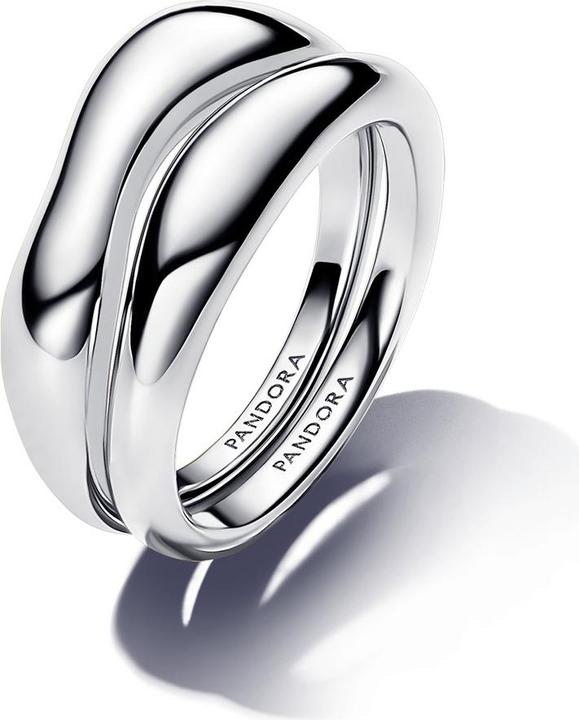 Pandora Organisch Geformte Stacking Ringe (56, 925 Silber)