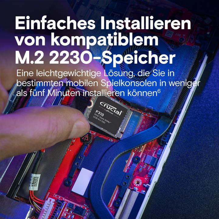 Productafbeelding Crucial P310 2TB PCIe 2230 NVMe M.2 SSD (2000 GB, M.2 2230)