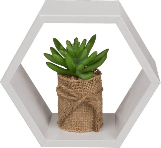Produktbild Ootb Weisses Wandregal, 6-eckig, 2er Set (23 x 20 x 9 cm)