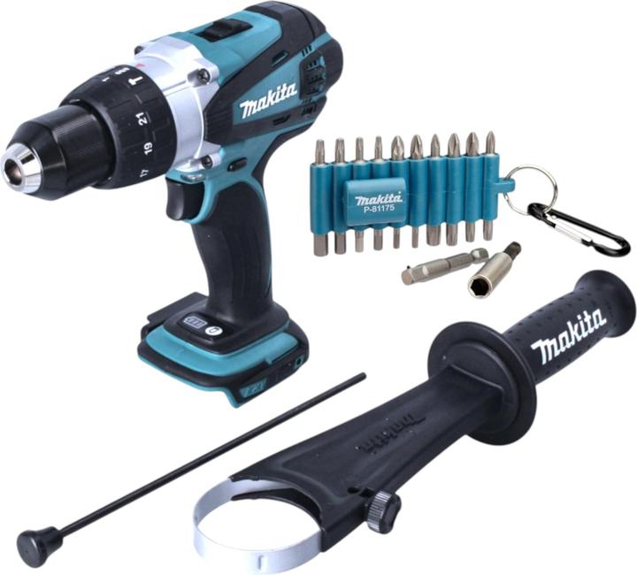 Actual product image Makita DHP 458 Z Akku Schlagbohrschrauber 18 V 91 Nm + 22 tlg. Bit Set - ohne Akku, ohne Ladegerät (Rechargeable battery operated)
