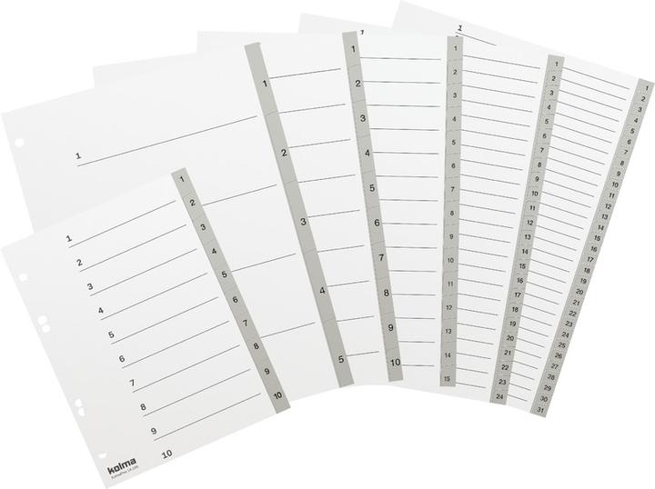 Produktbild Kolma Register A4 strong 1-5 5-teilig grau