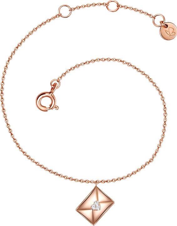 Glanzstücke München Damen Kuvert Sterling Silber Zirkonia roségold 17,0 cm Basislänge + 3,0 cm Verlängerung - 24195 (17 cm, Sterling Silber)