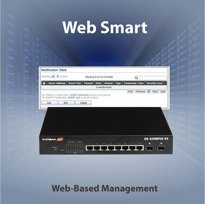 Image du produit edimax Switch Pro 8x GE GS-5208PLG V2 POE (8 Ports)