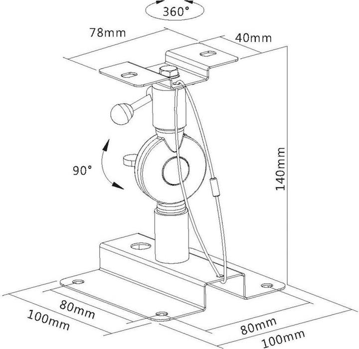 Actual product image myWall HB1A (1 pair, Wall installation, Tiltable, Pivoting)