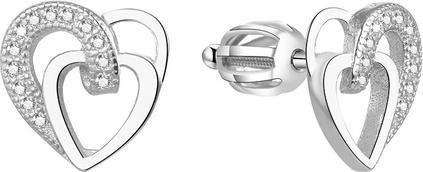 Beneto Silver heart earrings AGUP1527S