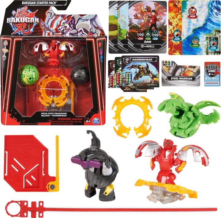 Image du produit Spin Master Bakugan 2023 Starter Pack avec 3 Bakugan (y compris 1 Special Attack Dragonoid, 2 Core Balls