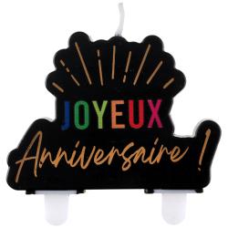 Produktbild Santex Festicolor schwarz "Joyeux Anniversaire" Kerze