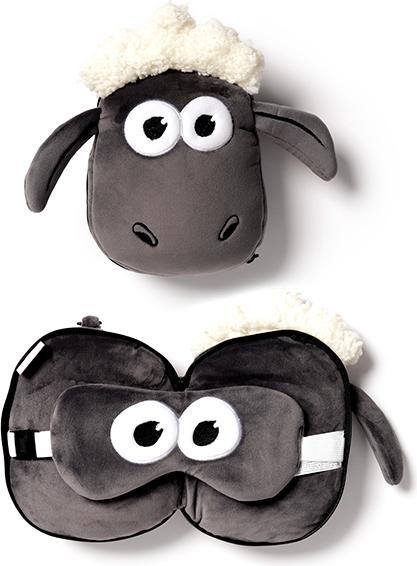 Immagine prodotto Puckator Relaxeazzz peluche Shaun (Cuscino per testa e collo, Maschera sonno)