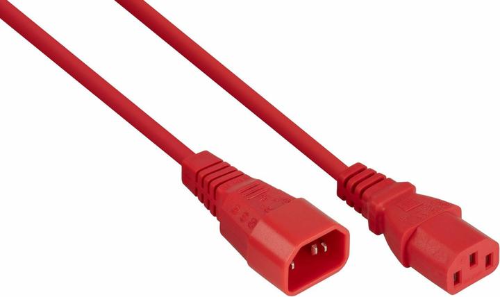 Kabelmeister Power extension C14 to C14 red 3m (3 m, C13, C14)