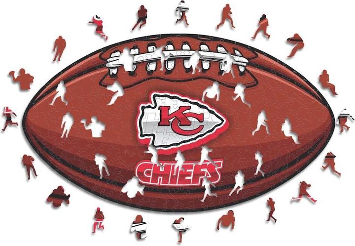 Iconic NFL - Kansas City Chiefs – Football mit Logo - Holz Puzzle Grösse L (500 Teile) (500 Teile)