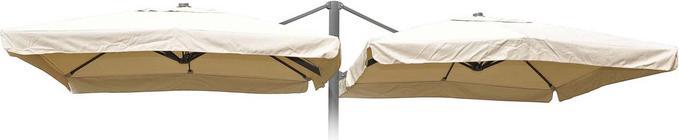 Produktbild Swisshandel24 Sonnenschirmbezug T44, 8 Streben 3x3m Polyester, Ersatz-Bezug für Doppel-Ampelschirm T44 - creme mit (3.03 m)
