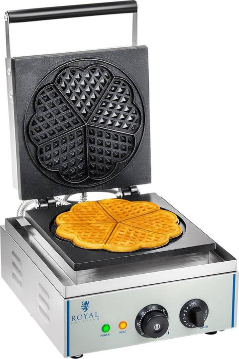 Royal Catering Waffeleisen Waffelautomat Waffel Maker Herzform 1500W Timer Edelstahl Gastro Xxl
