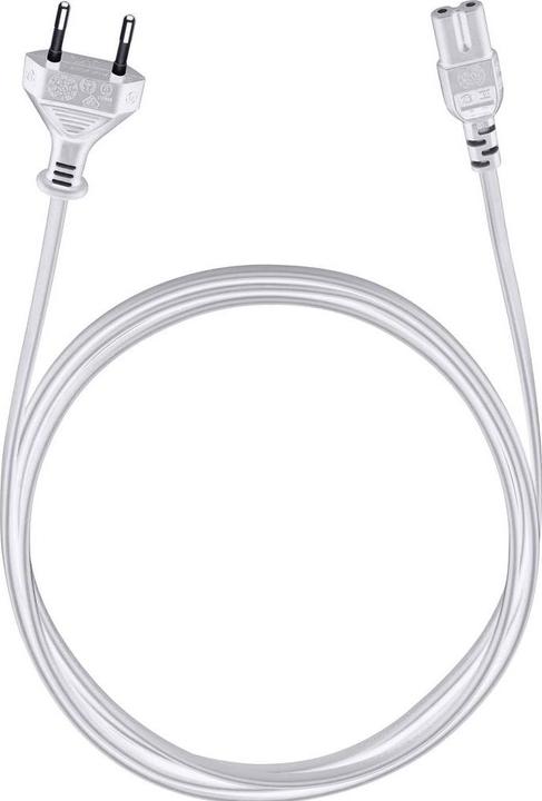 Powercord C7/300 - Câble secteur de 3 m avec fiche plate Euro blanche (3 m)