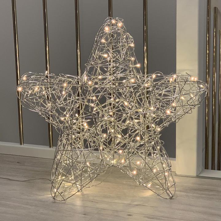 Produktbild Star Trading LED Outdoor-Leuchtstern,Ole, handgefertigt, silber, Ø 63cm