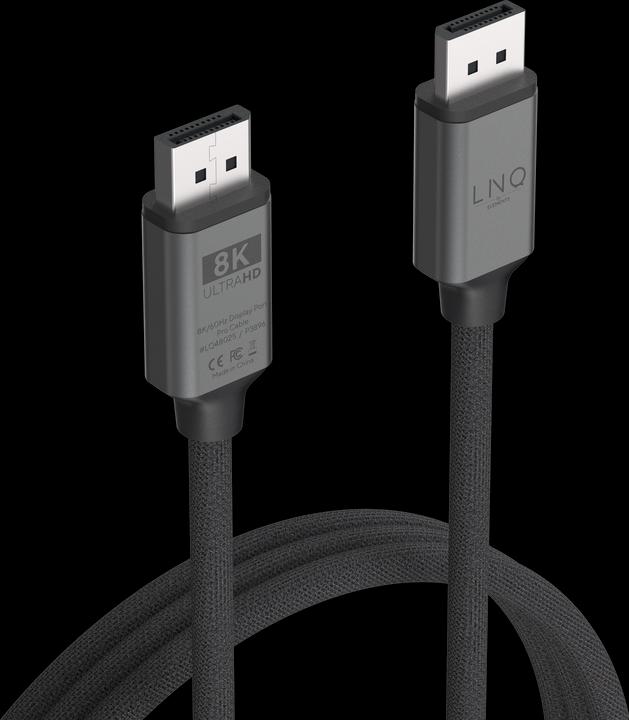 Actual product image LINQ Connects DisplayPort male -> DisplayPort male LQ48025 grey (2 m, DisplayPort)
