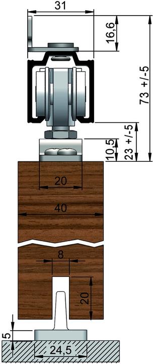 Actual product image Helm Sliding door fittings