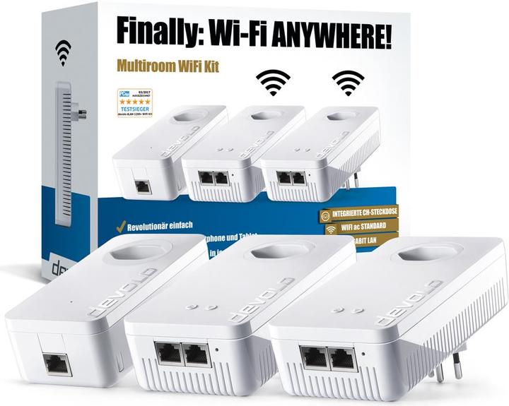 Produktbild Devolo dLAN 1200+ Multiroom WiFi Kit (1200 Mbit/s)