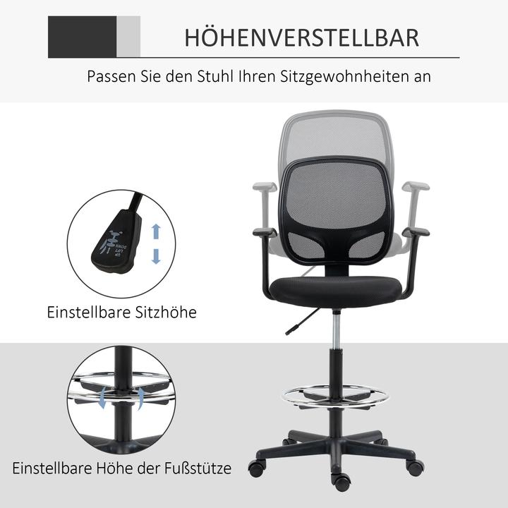 Produktbild Vinsetto Bürostuhl mit Fussring