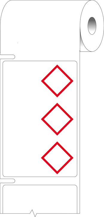 Image du produit Brady THTCLP-S-L3B-7594-2, polypropylène, blanc, brillant, 55.00 x 85.00 mm, mise en page L3B (3 losanges