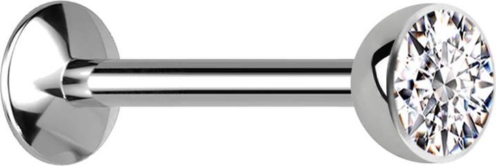 Produktbild Star Piercing Micro Innengewinde Labret UFO silber Halbkugel mit Kristall silber (ohne Messing, Titan G23)