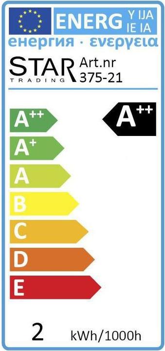 Energy Label Star Trading G45 (E27, 2 W, 150 lm, 1 x, G)