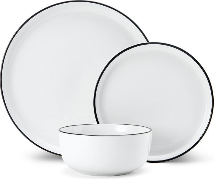 Mikasa Limestone 12pc Porcelain Dinner Set, White (4 Stück)