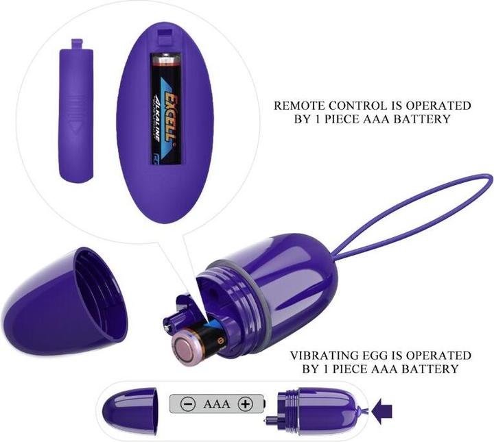 Actual product image Pretty Love Selkie Youth Mini Vibrating Egg Violet Remote Control