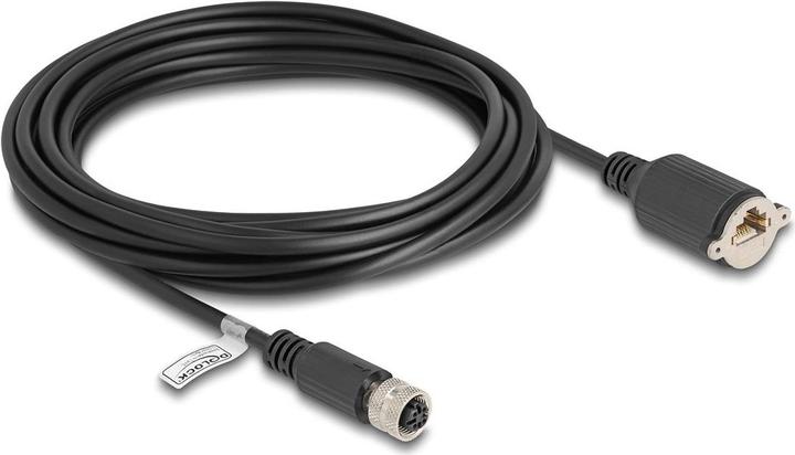 Produktbild Delock M12 Kabel D-kodiert 4 Pin Buchse zu RJ45 Buchse zum E (F/UTP, CAT5e, 5 m)
