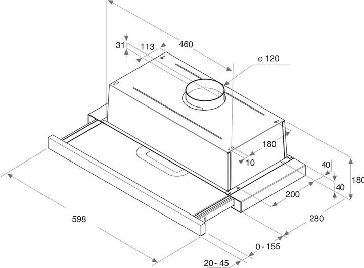 Produktbild Whirlpool AKR 749/1 NB Dunstabzugshaube Eingebaut ³/h D (Flachschirmhaube)