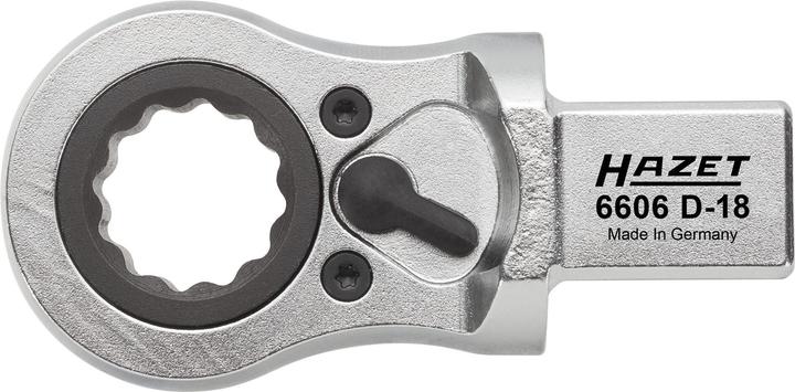 HAZET Einsteck-Ratschen-Ringschlüssel 6606D-17 ∙ Einsteck-Vierkant 14 x 18 mm ∙ Aussen Doppel-Sechsk… (1/2", 320 Nm)