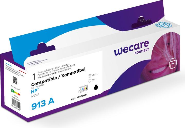 Wecare Tinte 913A rebuilt schwarz L0R95AE zu HP PW Pro 452/477 3800 S. (BK)
