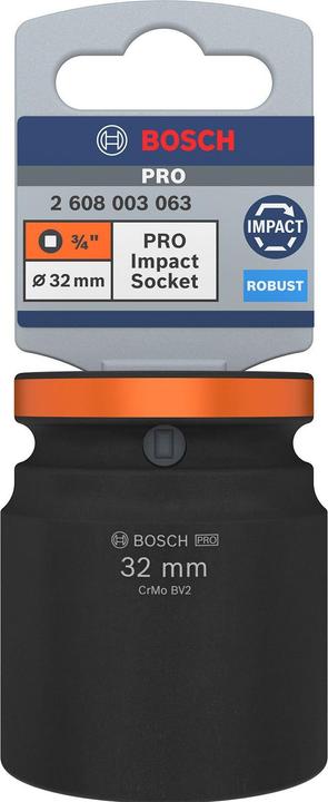 Image du produit Bosch Professional Zubehör Douille PRO Impact, 3/4", 32 mm, standard (32 mm)