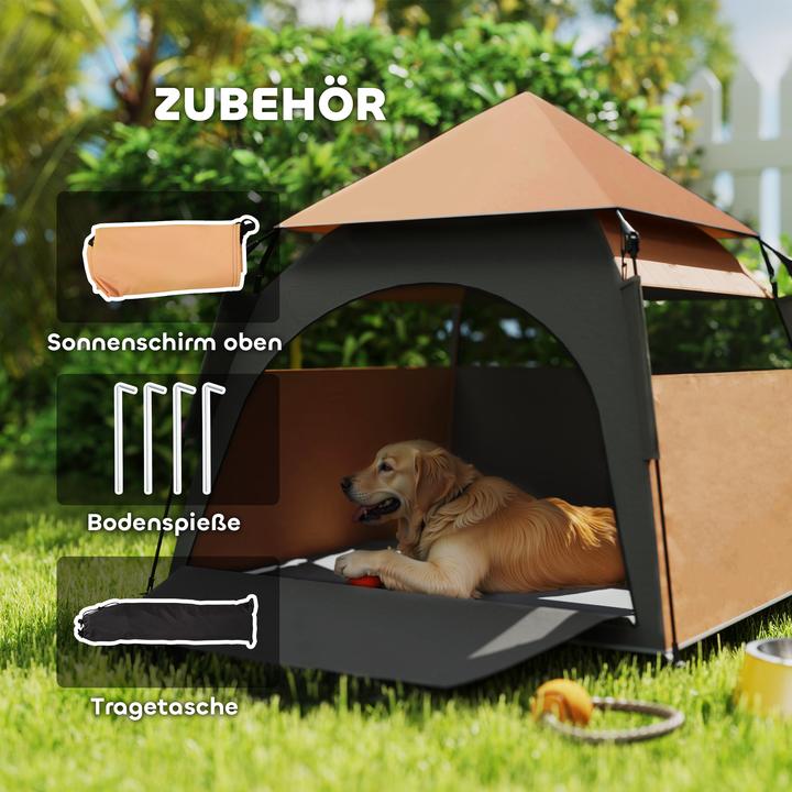 Actual product image PawHut Haustierzelt Polyester Braun (Dog tent)