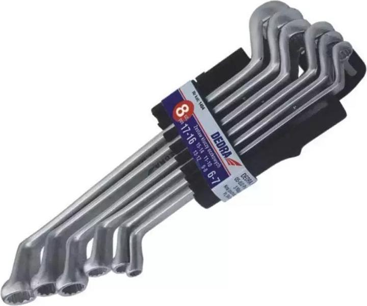 Actual product image Dedra A set of angled ring spanners 6-17 mm 6 pcs (1404) (6 mm, 12 mm, 14 mm, 16 mm, 10 mm, 7 mm, 17 mm, 11 mm, 15 mm, 8 mm, 9 mm, 13 mm)